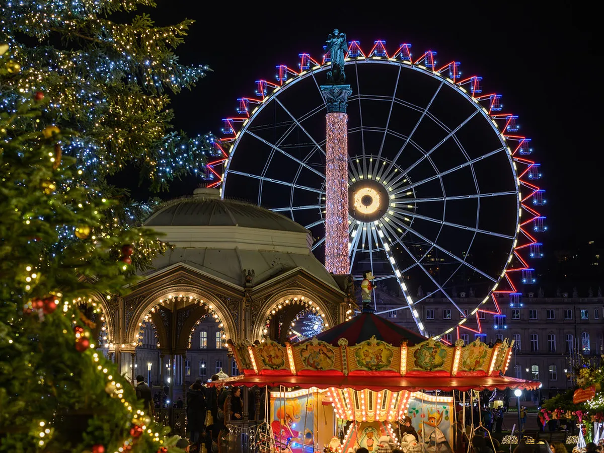 Stuttgart Christmas market stalls in the city centre